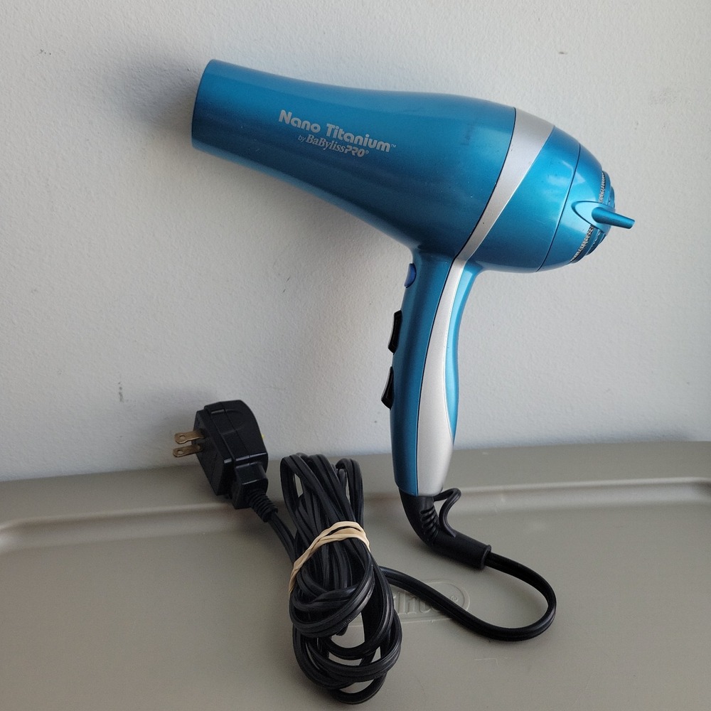 BaByliss PRO Nano Titanium Hair Blow Dryer Ionic BABNT5548 Blue 2000W Tested
